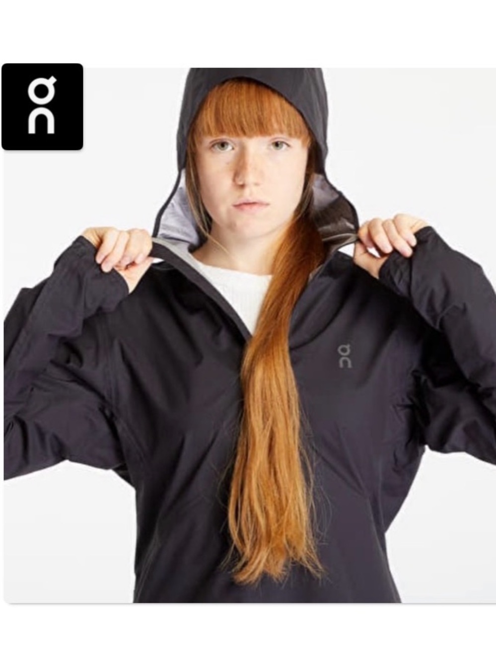 NWT [On] Cloud Running Anorak Waterproof Jacket Coat Windbreaker Black Women’s S - Picture 2 of 13